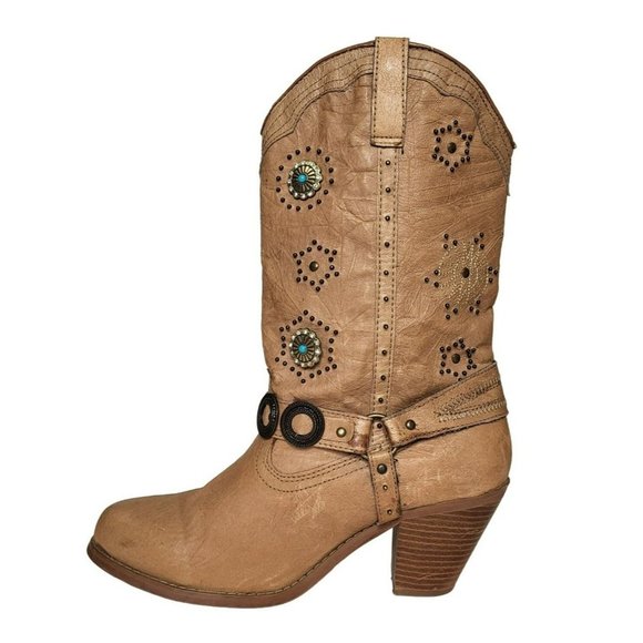 Dingo Addie Western Boot Studded Medallion Harness Pull-On - Picture 5 of 11